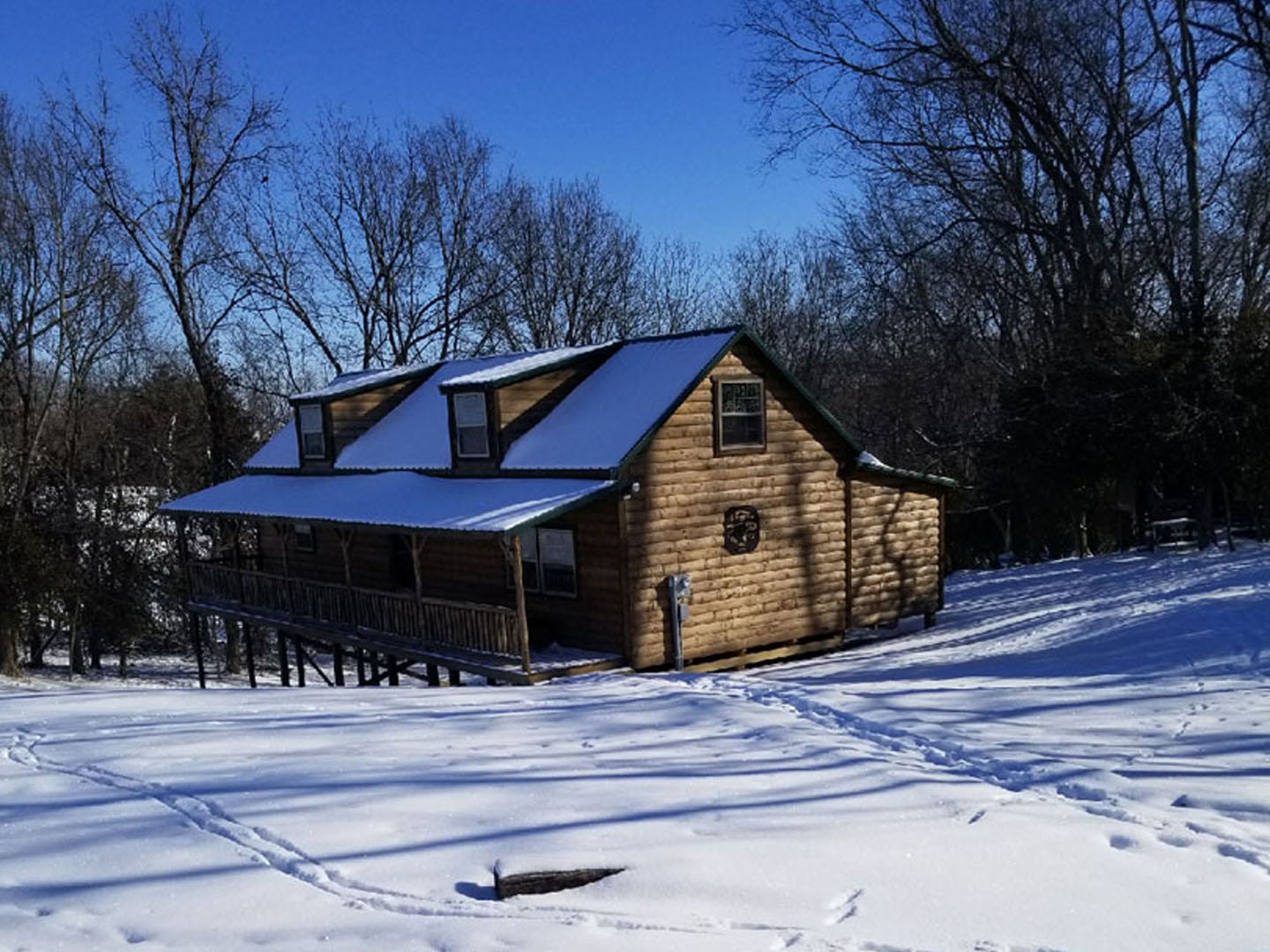 Cabin in snow