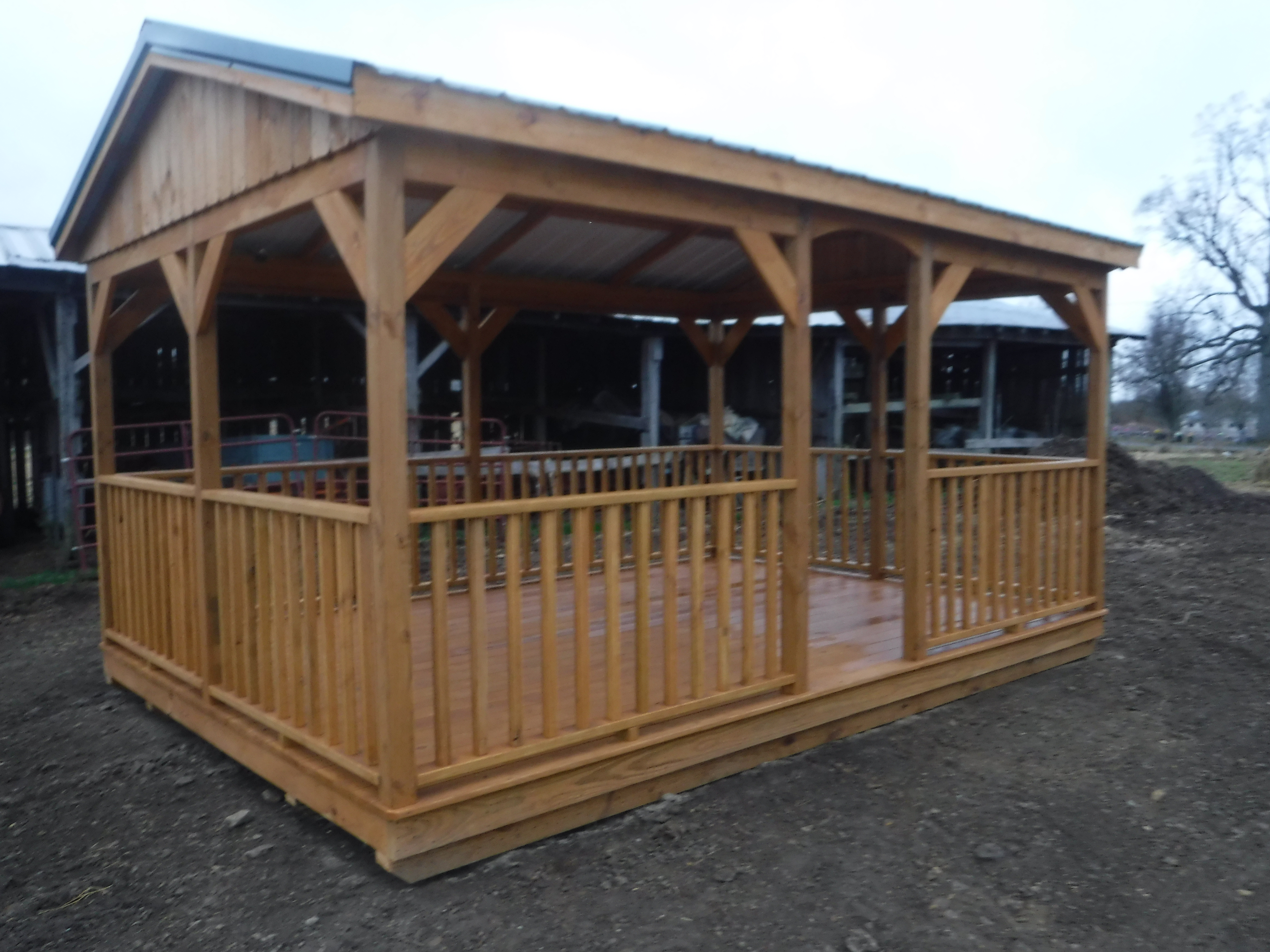 rustic rectangle gazebo