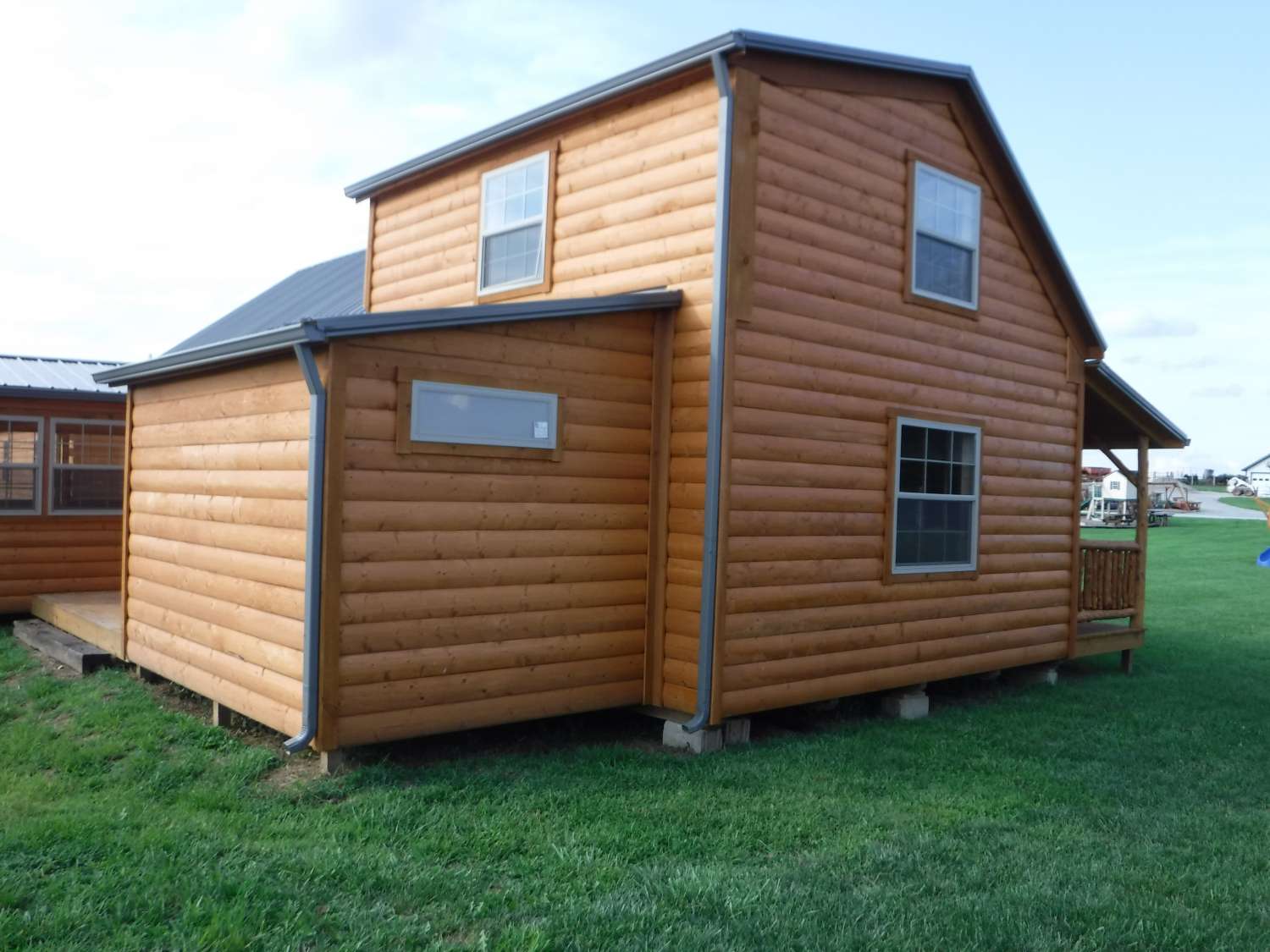 rustic cabin rear view