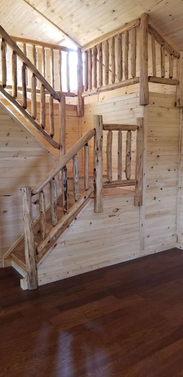 Rustic Wood Stairs Inside